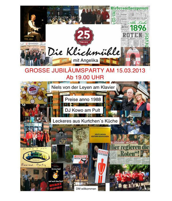 Jubiläumsparty in der Klickmühle